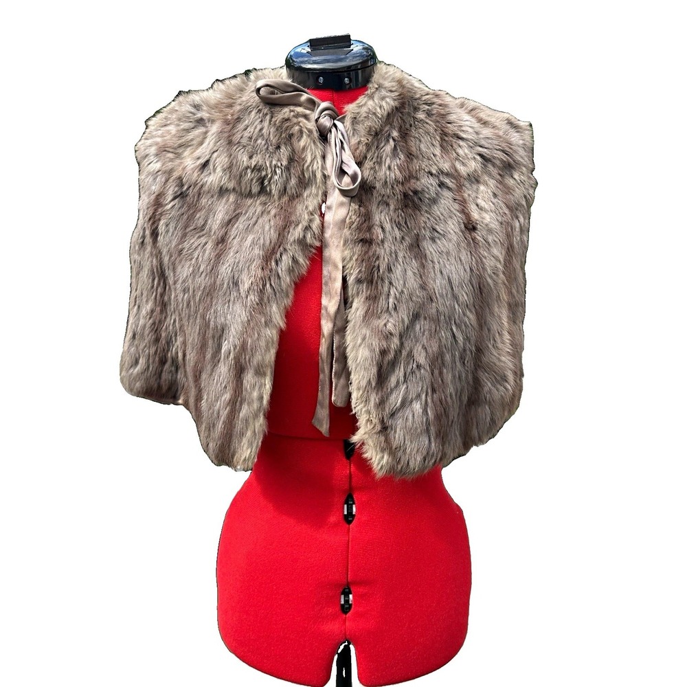 Vintage 1940 1950s Fox Genuine Fur Capelet Stole Wrap Georgette Fur Co Perth Aus